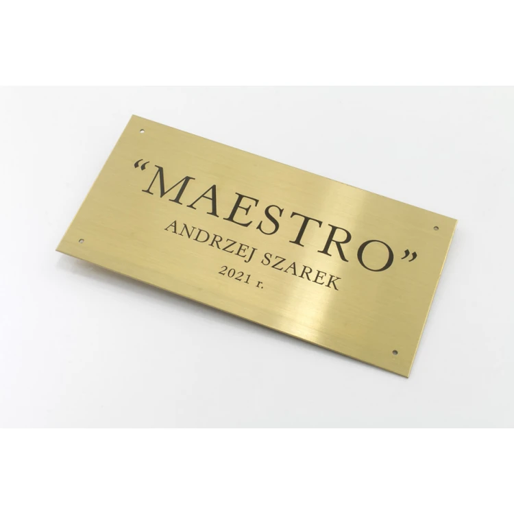 Brass plaque with custom text - M012 - size 100x50mm