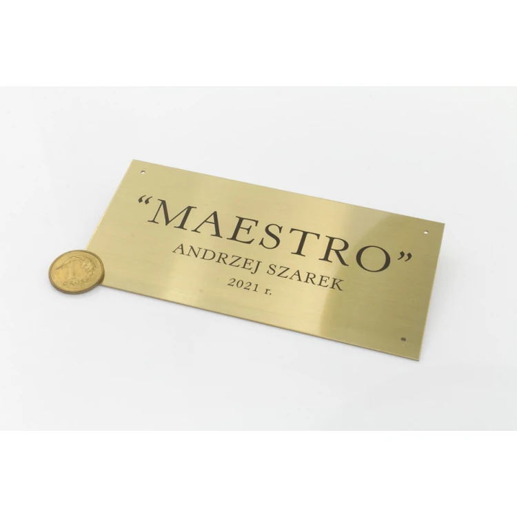 Brass plaque with custom text - M012 - size 100x50mm