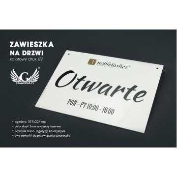 Open/Closed Door Sign - dimensions: 317x224mm - colorful UV print - TAB059