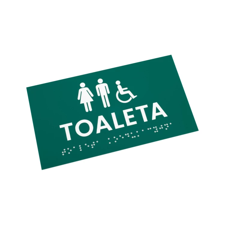 Engraving Laminate Toilet Door Sign with Braille Lettering - size 160x90mm - TT052