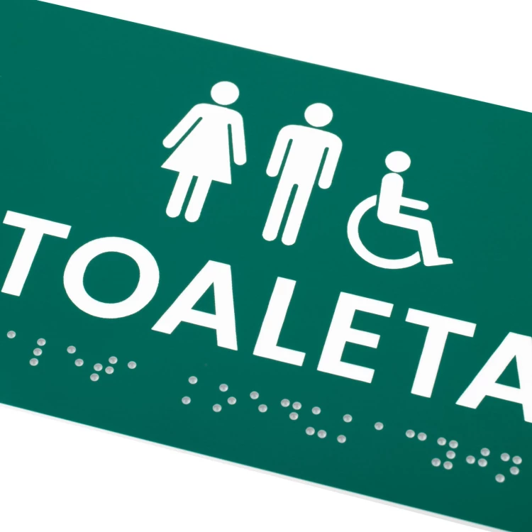 Engraving Laminate Toilet Door Sign with Braille Lettering - size 160x90mm - TT052