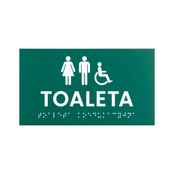 Engraving Laminate Toilet Door Sign with Braille Lettering - size 160x90mm - TT052