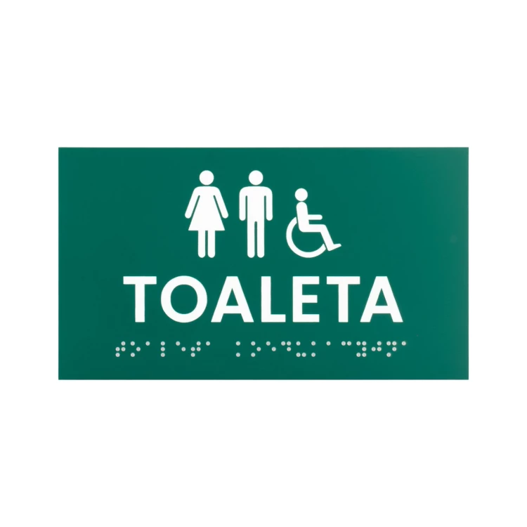 Engraving Laminate Toilet Door Sign with Braille Lettering - size 160x90mm - TT052