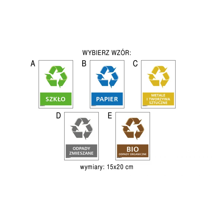 Waste segregation bin sign - size 150x200mm - PVC - UV color print - TAB186