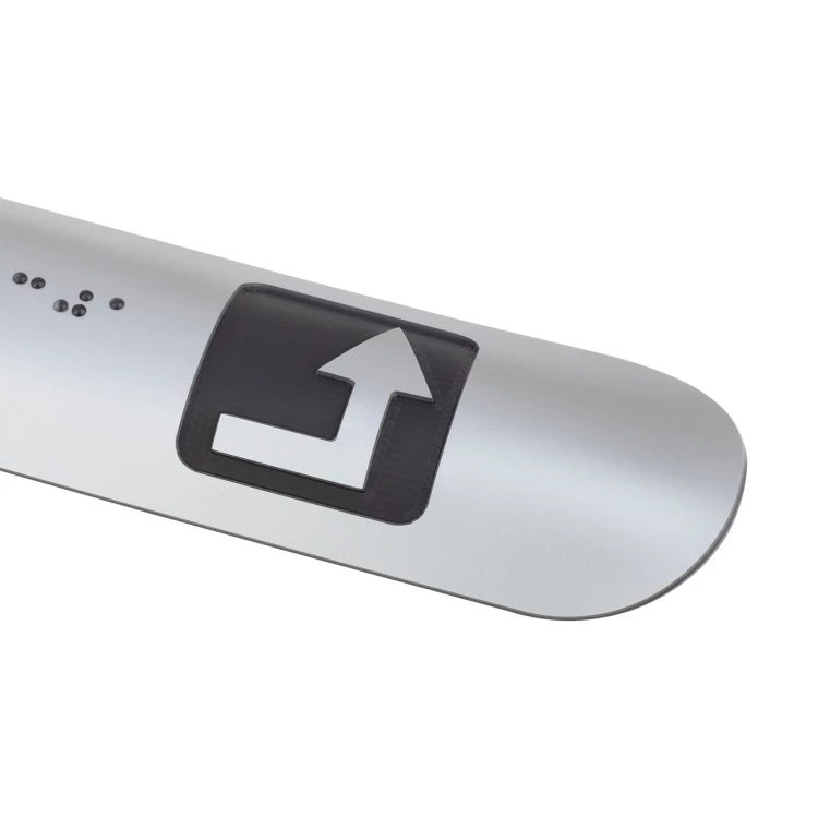 Braille Handrail Plaque - size 150x36mm - silver engraving laminate - TAB581