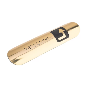 Braille Handrail Plaque - size 150x36mm - gold mirror laminate - TAB582
