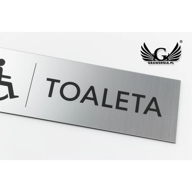 Plaque for Coeducational Toilets - Silver or Gold Laminate - Size 200x50mm - TT036