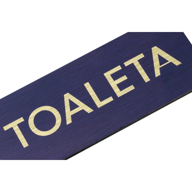 Plaque for Coeducational Toilets - Gold Dibond with UV Print - Size 200x50mm - TT040