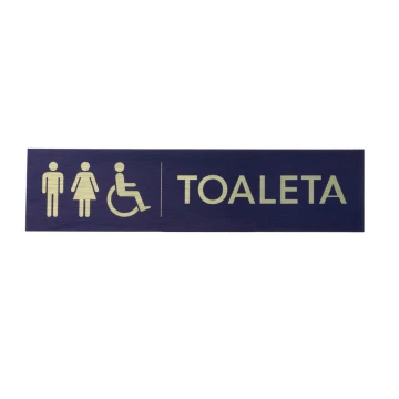 Plaque for Coeducational Toilets - Gold Dibond with UV Print - Size 200x50mm - TT040