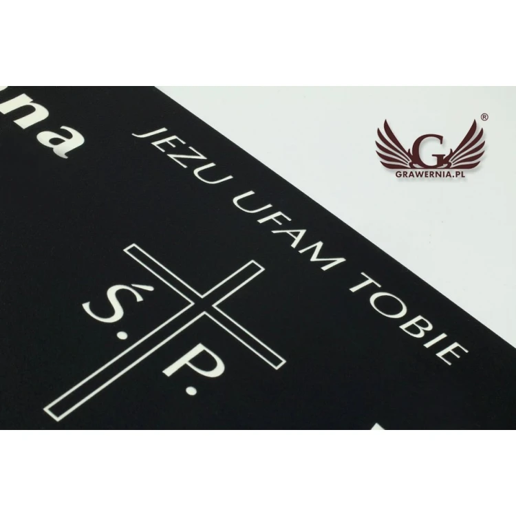 GRAVESTONE PLAQUE - black laminate textures - dim. 350x150mm
