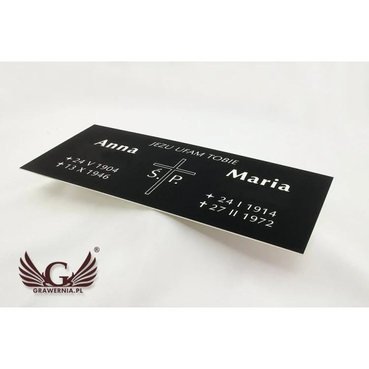 GRAVESTONE PLAQUE - black laminate textures - dim. 350x150mm