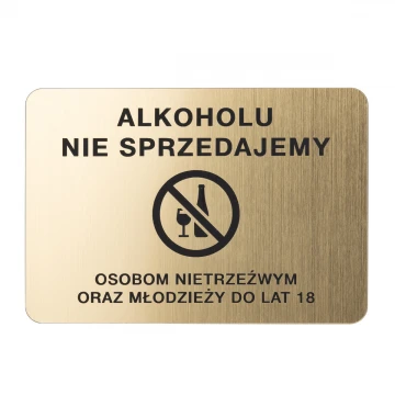 Warning sign - no alcohol sales - size 160x110mm - TAB486