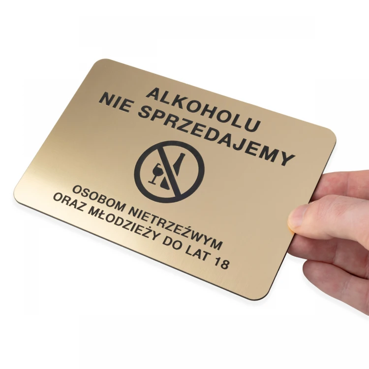 Warning sign - no alcohol sales - size 160x110mm - TAB486
