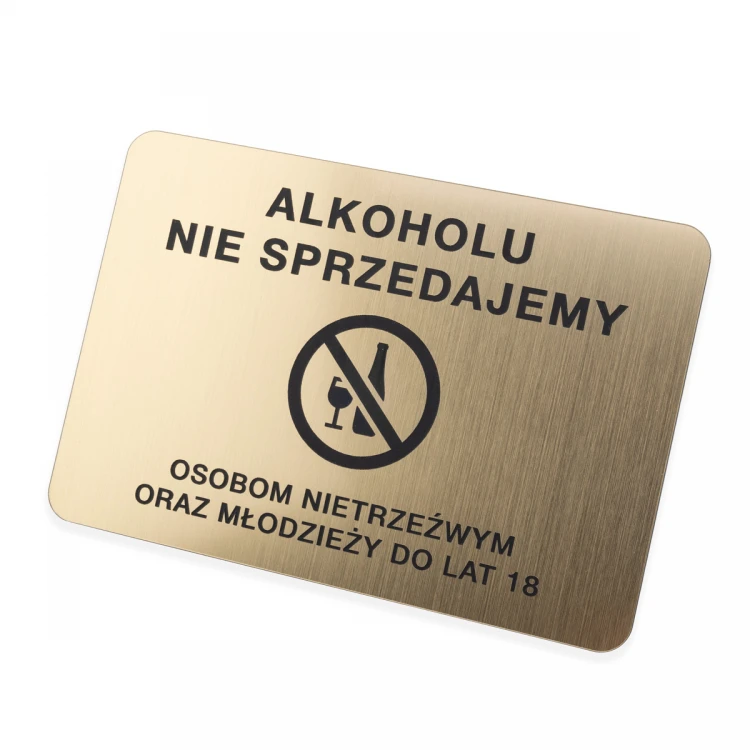 Warning sign - no alcohol sales - size 160x110mm - TAB486