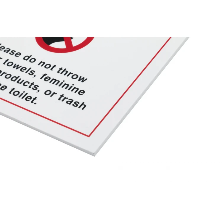 Warning sign do not throw into the toilet - size 150x200mm - PVC - UV color print - TAB148