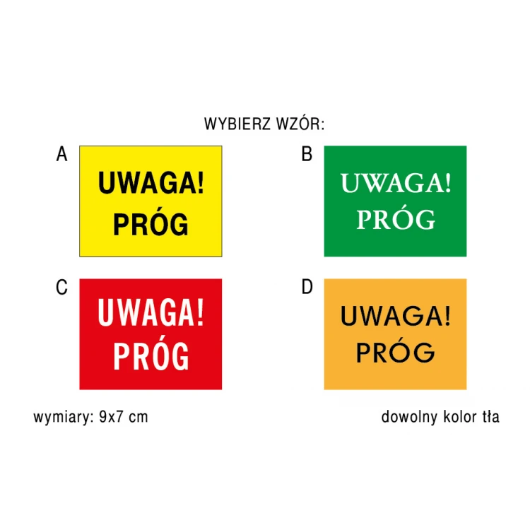 Warning sign caution step - size 90x70mm - PVC - colorful UV print - TAB150