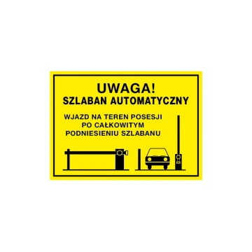 Warning sign caution automatic barrier - dim. 560x400mm - PVC - UV color print - TAB156