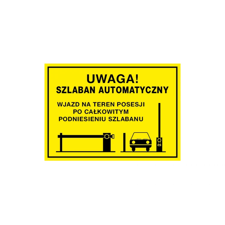 Warning sign caution automatic barrier - dim. 560x400mm - PVC - UV color print - TAB156
