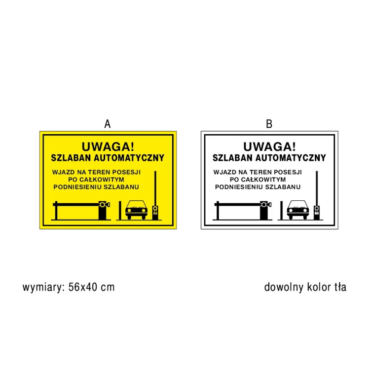 Warning sign caution automatic barrier - dim. 560x400mm - PVC - UV color print - TAB156