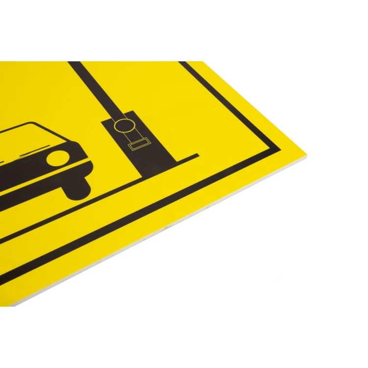Warning sign caution automatic barrier - dim. 560x400mm - PVC - UV color print - TAB156
