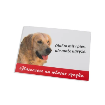 Warning sign with owner's dog - PVC material - dimensions 210x150mm - TZP005