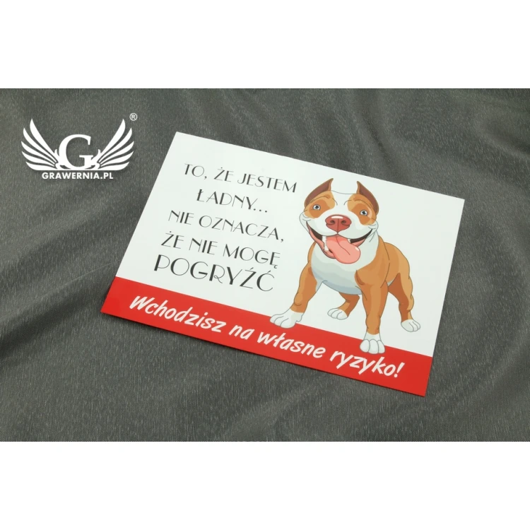 Warning sign - bad dog - PVC material - dim. 210x150mm - TZP004