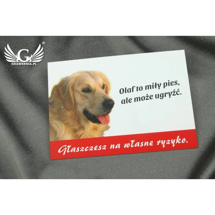 Warning sign with owner's dog - PVC material - dimensions 210x150mm - TZP005