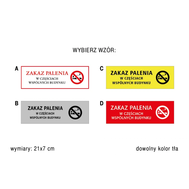 No Smoking - Warning Sign dimensions 210x70mm - PVC - UV color print - TAB162