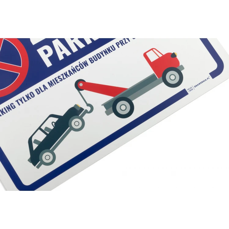 No Parking Warning Sign PVC 3mm - dim. 420x297mm (A3) - UV print - TOZ001