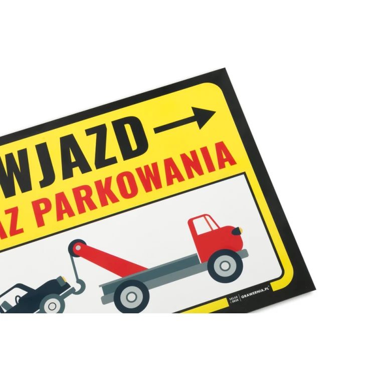 No Parking Warning Sign PVC 3mm - dim. 420x297mm (A3) - UV print - TOZ002