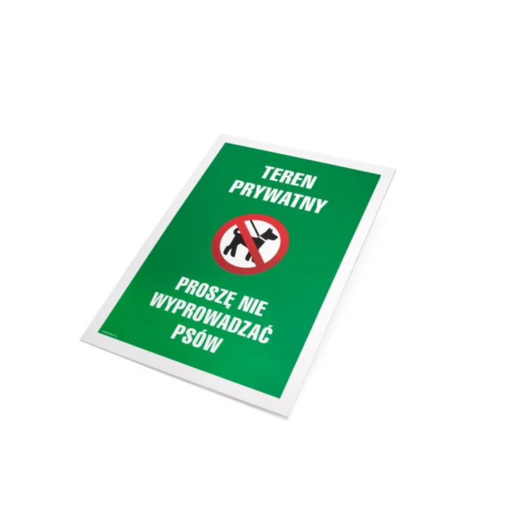 Warning sign prohibiting dog walking - size 250x350mm - PVC - UV color print - TAB152