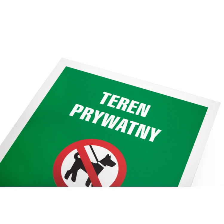 Warning sign prohibiting dog walking - size 250x350mm - PVC - UV color print - TAB152
