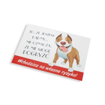 Warning sign - bad dog - PVC material - dim. 210x150mm - TZP004