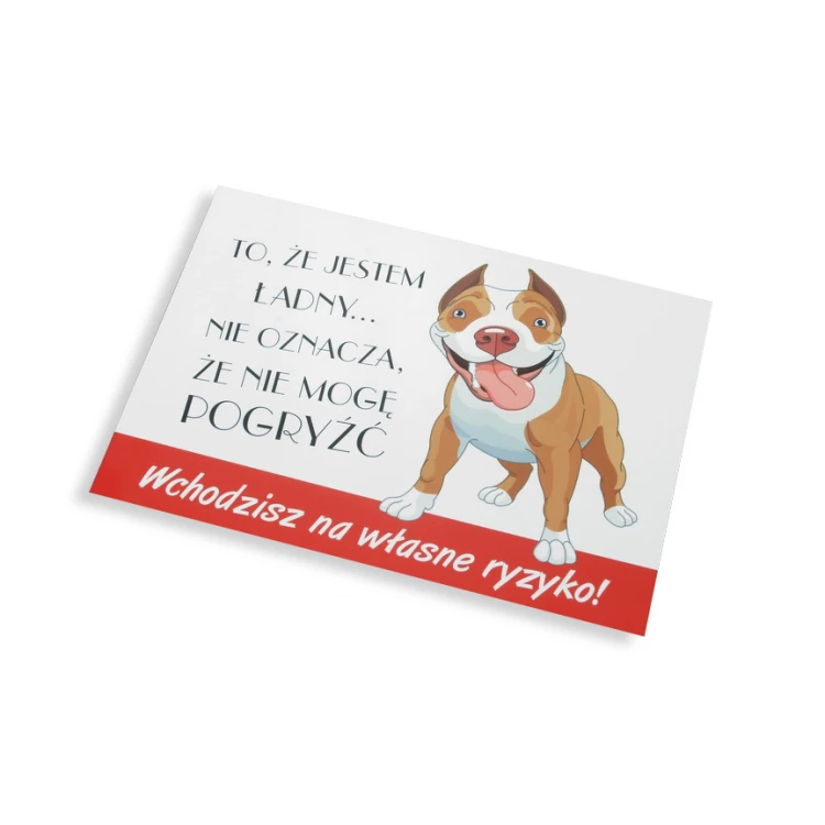 Warning sign - bad dog - PVC material - dim. 210x150mm - TZP004