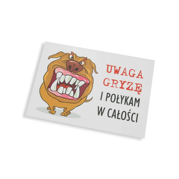 Warning sign - bad dog - PVC material - size 210x150mm - TZP002