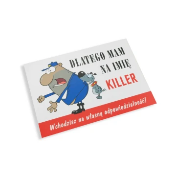 Warning sign - bad dog - PVC material - size 210x150mm - TZP001