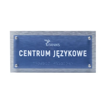 Door sign made of dibond and plexi with Braille alphabet - size 230x110mm - SPD043