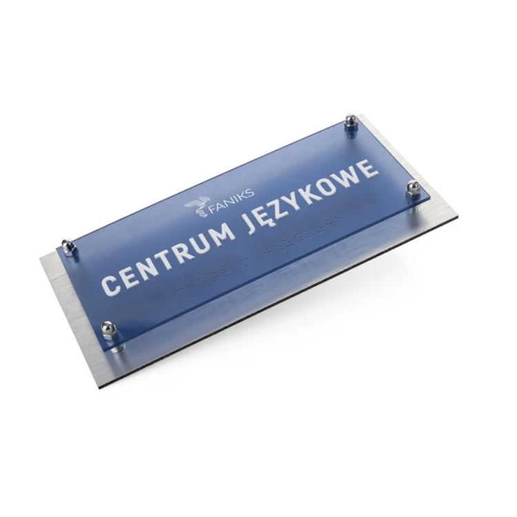 Door sign made of dibond and plexi with Braille alphabet - size 230x110mm - SPD043