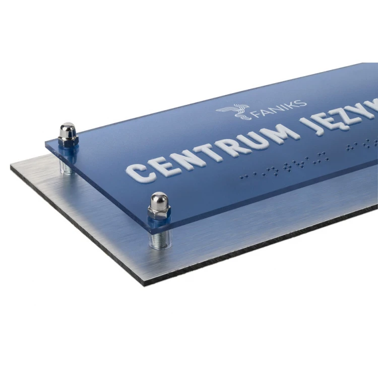 Door sign made of dibond and plexi with Braille alphabet - size 230x110mm - SPD043