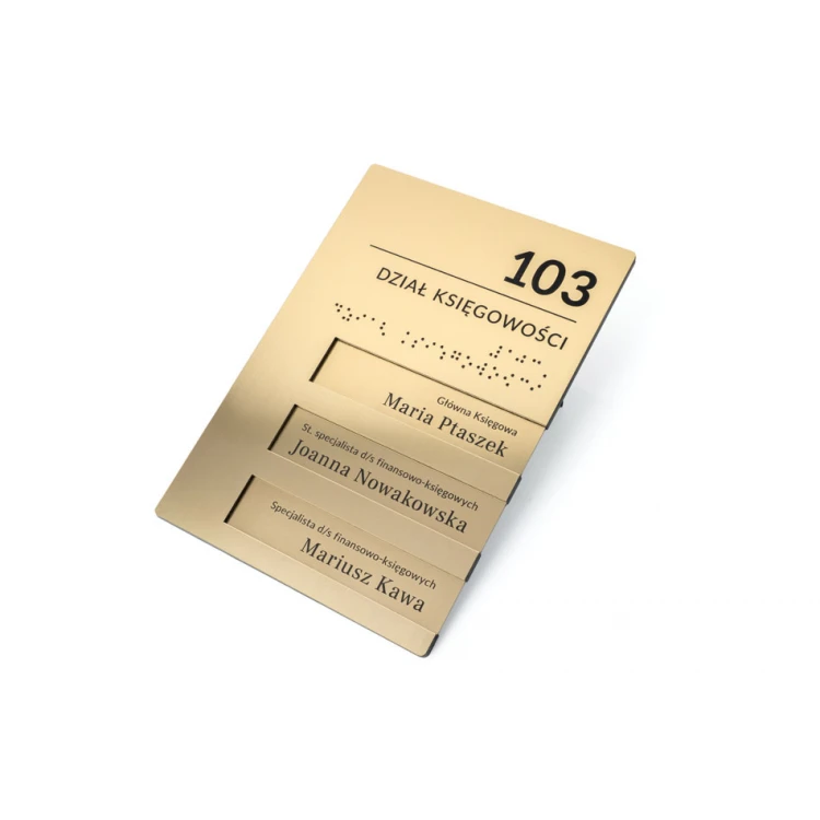 Door sign with interchangeable inserts and Braille alphabet - size 148x210mm - SPD041