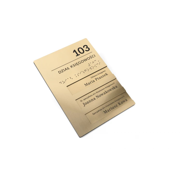 Door sign with interchangeable inserts and Braille alphabet - size 148x210mm - SPD041