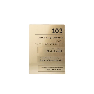 Door sign with interchangeable inserts and Braille alphabet - size 148x210mm - SPD041