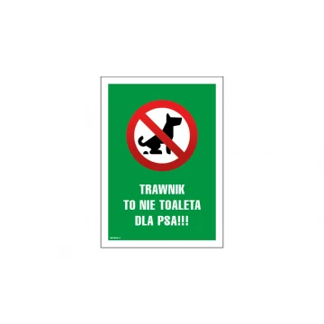 Information sign clean up after your dog - size 250x350mm - PVC - colorful UV print - TAB153