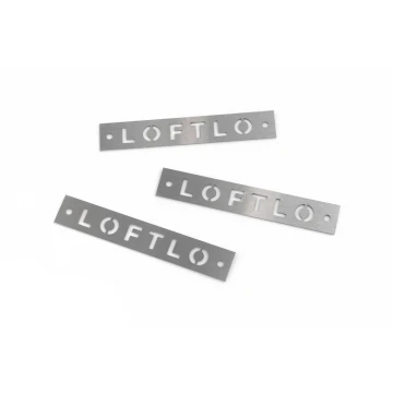 Steel plate - logo cut through - dim. 78x13 gr. 0.5 mm - TAB111