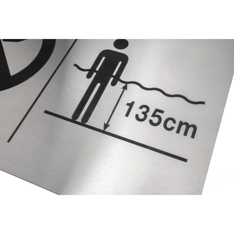 Steel plaque for swimming pool - size 297x210mm (A4) - TAB341