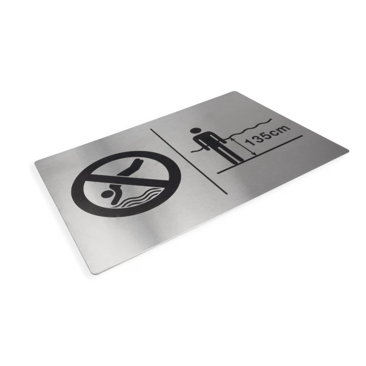 Steel plaque for swimming pool - size 297x210mm (A4) - TAB341