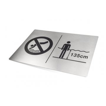 Steel plaque for swimming pool - size 297x210mm (A4) - TAB341