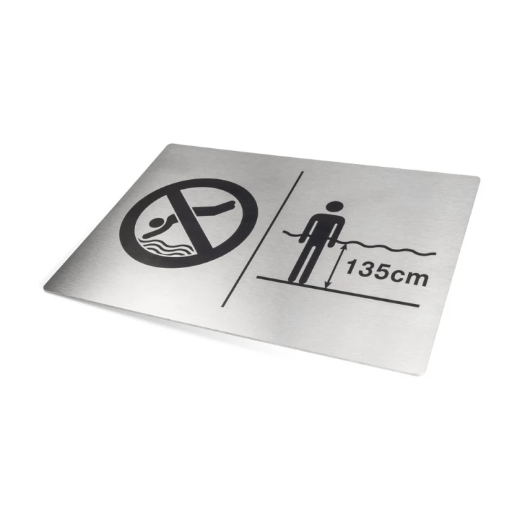 Steel plaque for swimming pool - size 297x210mm (A4) - TAB341