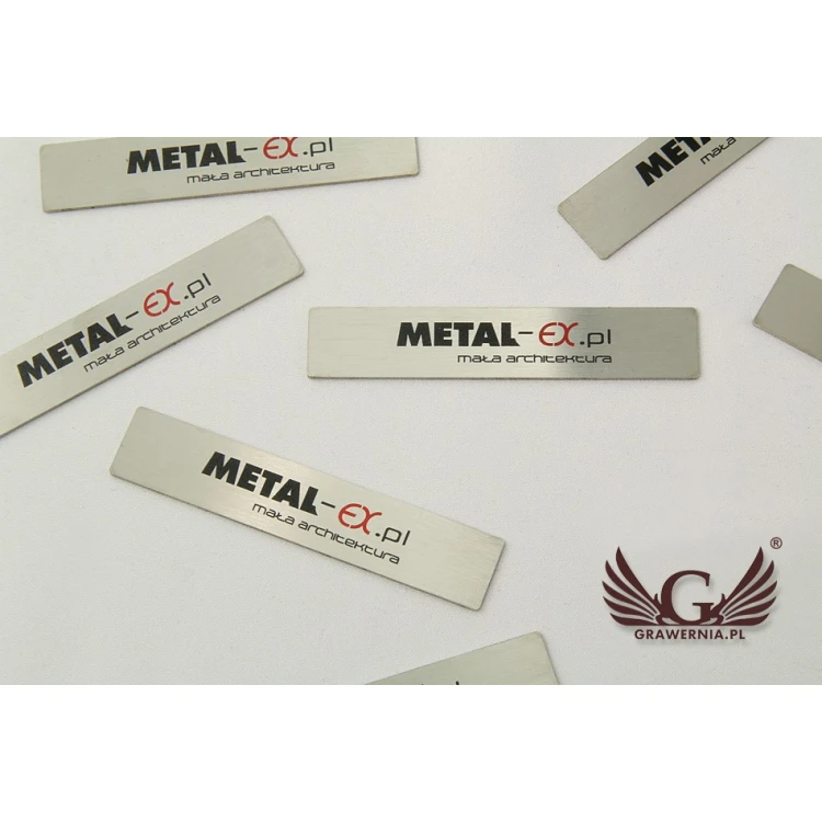 Steel plate for products - size 69x13.5x1mm - UV print