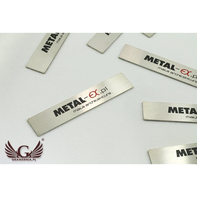 Steel plate for products - size 69x13.5x1mm - UV print